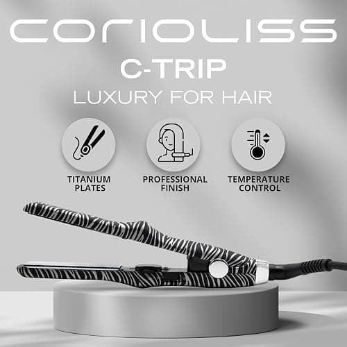 CORIOLISS C Trip Mini | Hair Straighteners for Women | Titanium| Flat Iron | Professional with Temperature Control (Zebra Silver) thumbnail 2