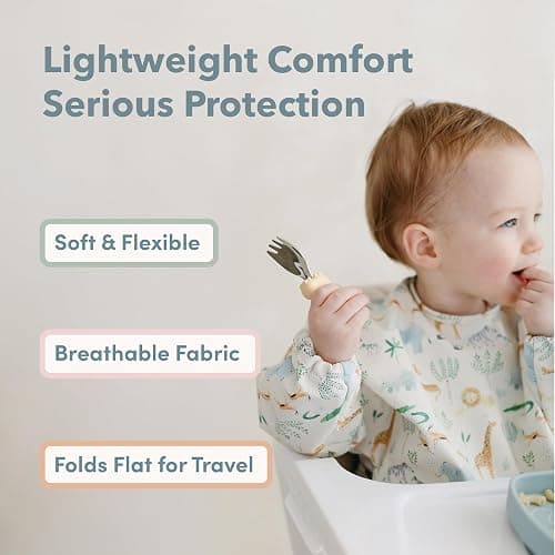 Loulou Lollipop Long Sleeve Mess Free Waterproof Bibs, for baby boys and girls 6-36 Months, Machine Washable, Travel Friendly thumbnail 4