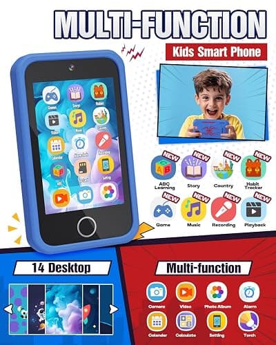 Kids Smart Phone, Spider Toys Phone for Boys 3 4 5 6 7 8 Years Old, Dual Camera, 3.5'' Touchscreen Kid Phones, Educational Toy for Toddler Kids Christmas Birthday Gifts, ABC Learning, Habit Tracker thumbnail 2