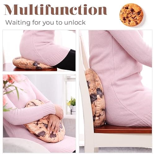 HYSEAS Round Throw Pillow 13.4 Inch Chocolate Cookie, 3D Digital Print Decorative Comfortable Soft Plush Funny Food Shaped Pillow Light Weight Seat Pad Cushion for Couch, Chair, Floor, Sofa thumbnail 6