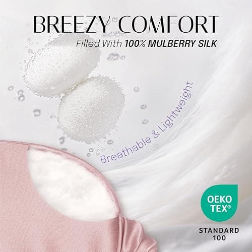 OLESILK 100% Mulberry Silk Sleep Mask for Women - Zero-Pressure Blackout | Eye mask for Sleeping with Breathable Silk Filling. No Headaches, No Hair Pull. Travel or Nap, Giftable. Earplugs+Bag thumbnail 2