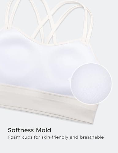CRZ YOGA Softness Mold Butterluxe Strappy Longline Sports Bras for Women - Double Spaghetti Strap Workout Yoga Crop Top thumbnail 3