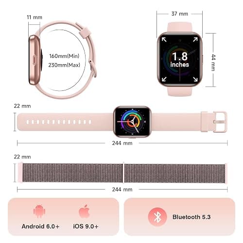 Smart Watches for Women, 1.85" HD Alexa Smart Watch for Android Phones & iPhones with Calls/Messages/Reminders, 3ATM 120+ Sport Modes Fitness Tracker Watch for Women with Heart Rate/Sleep/SpO2 Monitor thumbnail 8