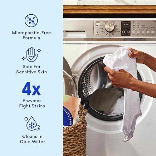BLUELAND Laundry Detergent Tablets, 120 Count, Spring Bloom Scent, Plastic-Free Eco-Friendly Pods, Sheets, Liquid Alternative - Safe for Sensitive Skin, Gentle thumbnail 3