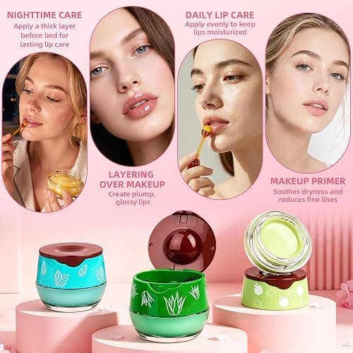 Lip Mask Set, 9 Pack Lip Balm Bulk for Women, Lip Sleeping Mask Over Night Lip Care, Hydrating Lip Balm for Dry Cracked Lips, Bachelorette Party Favors, Mothers Day Gifts for Mom Christmas Stuffers thumbnail 8
