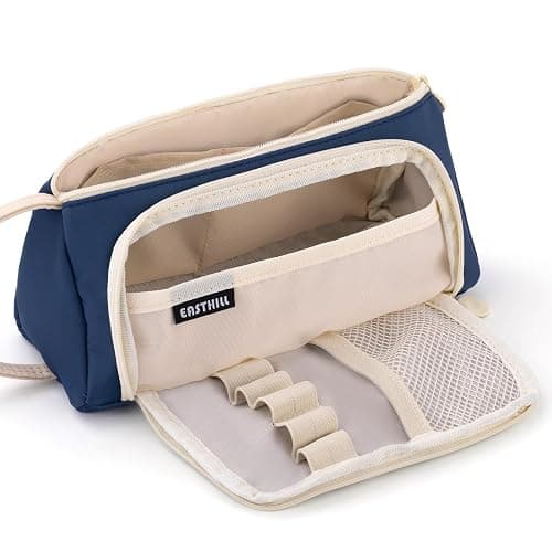 EASTHILL Big Capacity Pencil Case Pouch Pen Case Simple Stationery Bag School College Office Organizer for Teens Girls Adults Student - Image 1