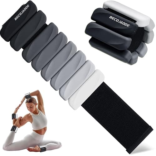 BECOJADDE Ankle Weights Set of 2 (1 lb/2 lb Each) for Women Men Adjustable Wrist Bracelet for Home Gym Weighted Bangles Wristbands Leg Arm Weights for Walking Swimming Running Pilates Yoga Gym - Image 1