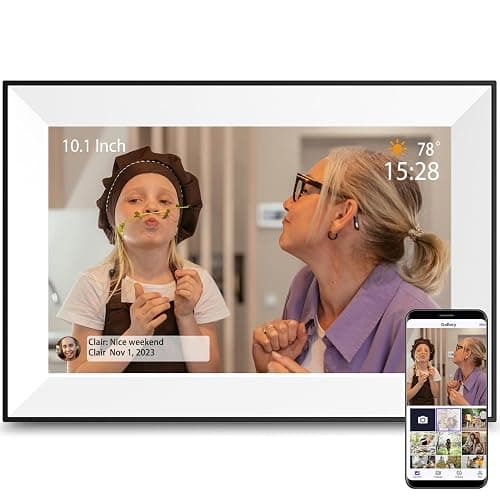 Digital Picture Frame 10.1 Inch Digital Photo Frame WiFi Smart Electronic Frame 16 GB IPS Touch Screen,Auto-Rotate,Easy to use Load from Phone Share Pohto/Video Wedding Gifts for mom Women Men - Image 1