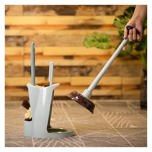 CEVIZ 3 in 1 Toilet Brush and Plunger Set Toilet Plunger and Bowl Brush Combination for Bathroom Cleaning (Color : Pink) thumbnail 2