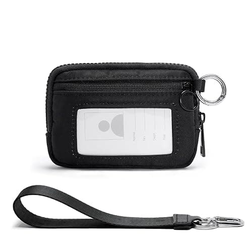 YDF The Iris Wallet for Women Mini Zip Card Case with Clear ID Window Zipper Coin Purse Lightweight Portable Keychain Wallet thumbnail 9