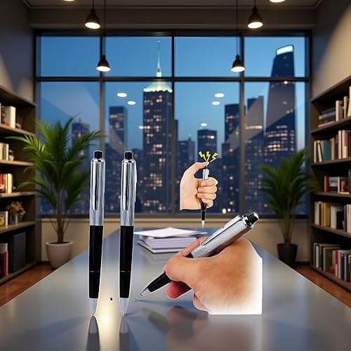 Wentoenapp 2Pcs Electric Shock Pen Fun Joke to Friend Electric Shock Pencil Trick Prank Gag Gadget for Fool's Day Surprise, Gags and Practical Joke, Office Supplies thumbnail 2