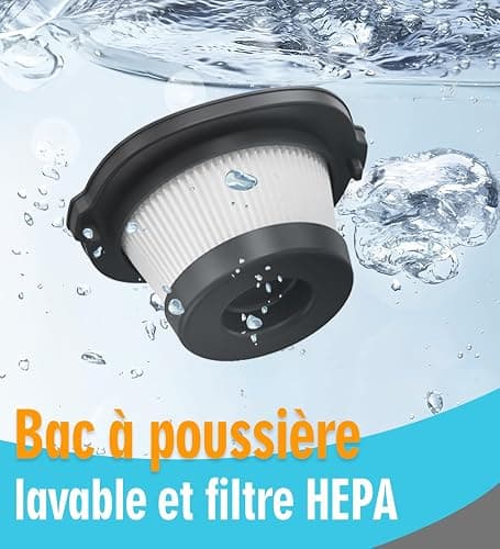 Milunho Aspirateur à Main, 9500PA Aspirateur Voiture Puissant sans Fil, 100W Rechargeable Portable Mini Aspirateur sans Fil, Aspirateur de Voiture pour Maison Voiture Bureau Canapé thumbnail 5