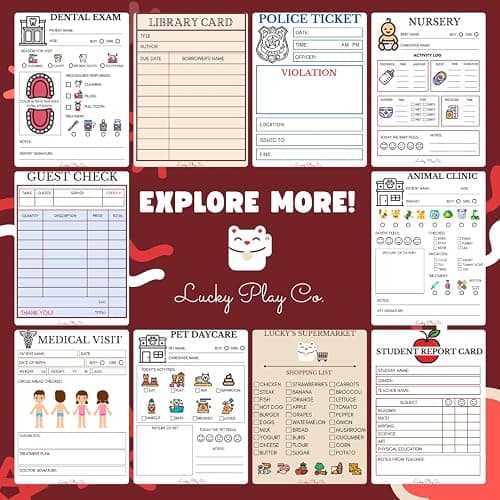 Library Play Notepad for Kids – Pretend Librarian Library Card Books Imaginative Role-Play Playtime Pad – Large 5x7” Notepad, 50 Pages, Made in USA thumbnail 6