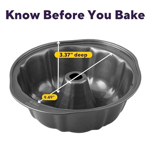 Wilton Gold Non-Stick 9.49 in Fluted Tube Cake Pan, Cold-Rolled Steel Bakeware, Made without PFAS, Packaging May Vary thumbnail 3