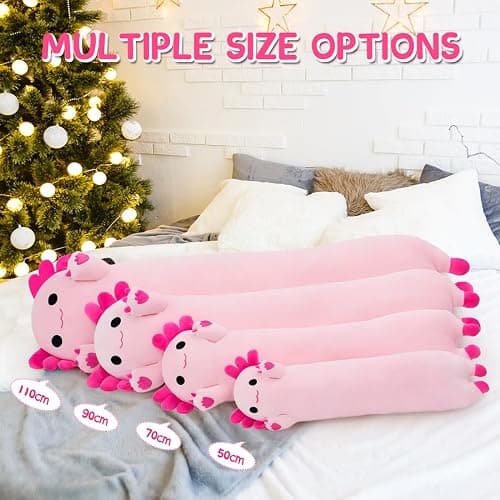 MIAOHAHA Plush Axolotl Toy Stuffed Animal Axolotl Toy Pillow Body Pillow Gift for Kids and Girls (Pink,110cm/43.3in) thumbnail 4