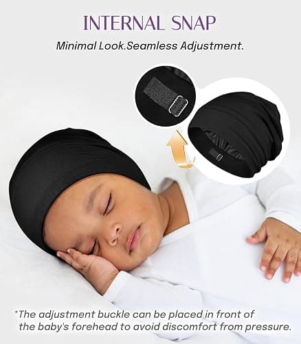 OLESILK Silk Baby Bonnet for 0-6 Months - 100% Mulberry Silk Toddler Hair Bonnet, Adjustable Night Cap for Sleeping thumbnail 6