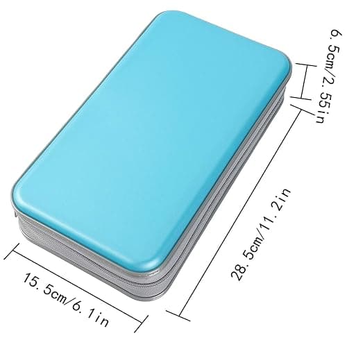 UENTIP CD Holder,96 Capacity CD Case Holder Portable CD Organizer Wallet Protective DVD Storage (96, skyblue) thumbnail 2