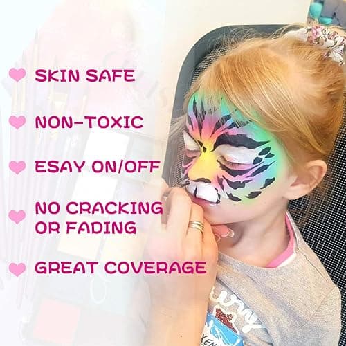 UCANBE Face Body Paint Set, 15 Colors Painting Palette Makeup Kit with 10 Pcs Professional Artist Brushes for Halloween Cosplay Party thumbnail 5