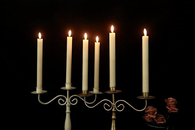 GenSwin Flameless Flickering Taper Candles with 2 Remote Controls and Timer, Real Wax 3D Wick Light Window Candles Battery Operated Pack of 8, Christmas Home Wedding Decor(Ivory, 0.78 X 9.64 Inch) thumbnail 2