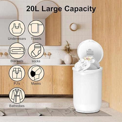 Trydow Ultra Large Capacity Towel Warmer Bucket, Rapid Heating with Timer, One-Button Digital Display Control, Safety Lock, Gifts for Him & Her, Auto Shut-Off, Fits 2 Large, Blankets, Bathrobes, PJ's thumbnail 4