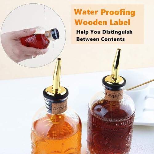 Shining Craft Syrup Dispenser Bottles Set, 4 Pack 7 OZ Bottles With Metal Pour Spout and Labels for Syrups, SC055 (4 Pack) thumbnail 7