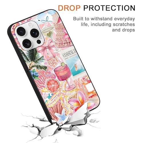 Zrutru 2 Pack Preppy Pink Collage Phone Cases for iPhone 16 Pro Max Case Trending Collage Phone Case Shockproof Soft Silicone TPU Bumper Cover Phone Case Funda for iPhone 16 Pro Max 6.9 Inch thumbnail 3