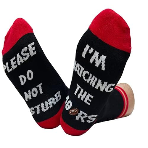 SAKCUNYAPY Crew Socks Birthday Gifts | Please Do Not Disturb, I’m Watching The | Sports Season Football Game Gifts Christmas Thanksgiving Day Gift for Men Dad Grandpa Husband Son and Boyfriend - Image 1