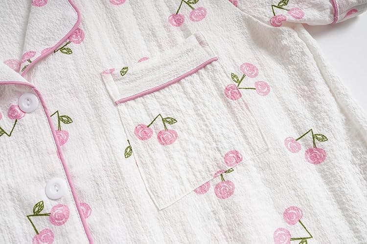 Vopmocld Big Girls Button Down Sleepwear Short Sleeve With Shorts 2PCS Pajama Sets Casual Lapel Loungewear Patterns Printed thumbnail 4
