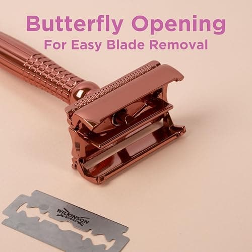 WILKINSON SWORD Intuition Rosegold Women's Razor Pack 1 Handle plus 10 Blades Refills Premium Metal Safety Razor for Smooth Shave thumbnail 4