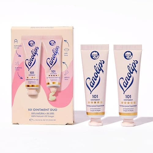 Lanolips 101 Ointment Multi-Balm Duo, Original Superbalm - Contains Pure Lanolin Oil for Smooth, Hydrated, & Healthy Lips - Natural Lip Balm for Dry Lips, Cuticles, & More (2-Pack, 0.52 oz each) thumbnail 8