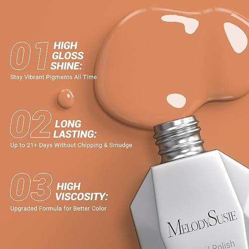 MelodySusie Thick Caramel Nude Gel Nail Polish,0.5fl oz Soak Off UV LED Pumpkin Orange Gel Polish Halloween Christmas Gift for Women Nail Art Manicure Salon DIY Nail Design Decoration at Home-1672 thumbnail 2