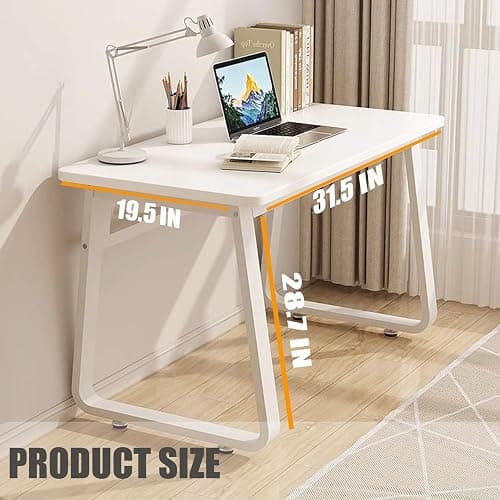 XUEGW Computer Desk Modern Simple Style Desk for Home Office, 31.5 inch White Small Writing Table Study Corner Work Desk for Bedroom thumbnail 7