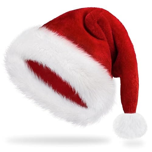 Iioscre Santa Hat Adult Christmas Hats - Santa Claus Hat for Women Men - Xmas Holiday Party - Image 1