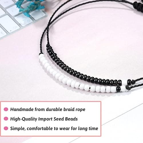 UNGENT THEM Pinky Promise Matching Bracelet for Couples Soulmate Man Distance Relationship Gifts for Women Men Him Her… thumbnail 3