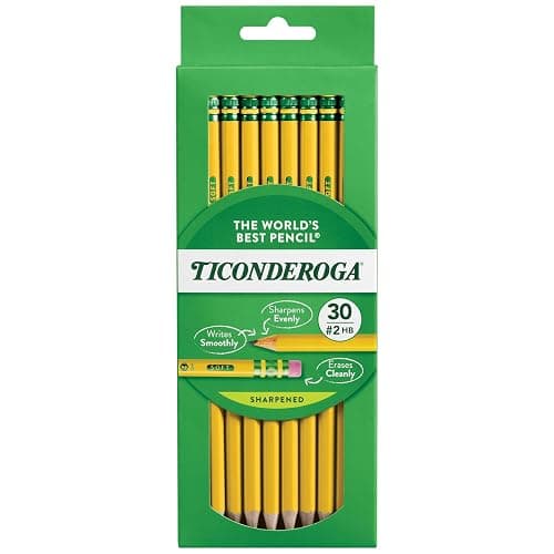 Ticonderoga Wood-Cased Pencils, Pre-Sharpened, #2 HB Soft, Yellow, 30 Count - Image 1