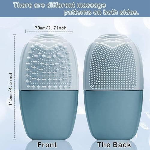 XHJRI Ice Face Roller Massager,Ice Cube Roller for Face, Eyes and Neck Naturally Conditioning and Skin Care,De-Puff Eye Bags,Reduce Migraine Pain,Reusable Massage Silicone Ice Mold (Purple) - Blue thumbnail 7