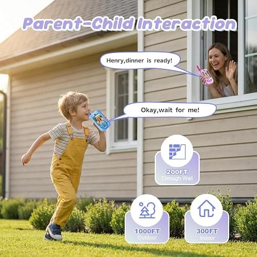Video Walkie Talkies for Kids, 2 Pack with HD Camera, Long Range Two Way Radio with 4 Voice Effects, Christmas Birthday Gifts for Boys and Girls 3 4 5 6 7 8 9 Year Olds thumbnail 3
