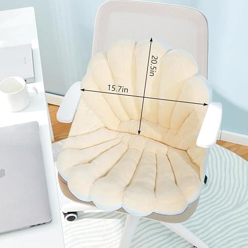 HOMBYS Shell Shaped Seat Cushion with Backrest, Cute Gaming Chair Cushion, Openable Shell Pillow, Throw Pillow & Decorative Pillow for Bed, Couch & Sofa, Ocean Theme Seashell Home Decor, (Blue) thumbnail 2