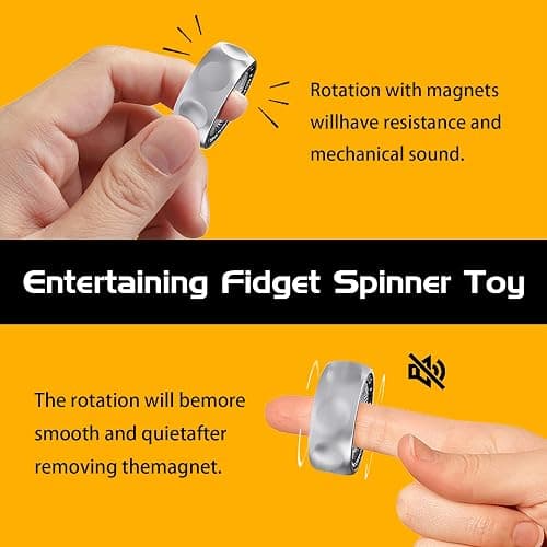 Fidget Spinner for Stress Relief – DIY Magnetic Fidget Ring with Engaging Sounds, EDC Stainless Steel Toys for Adults & Teens, Perfect for Work, Study, Waiting, Gift and Stocking Stuffer thumbnail 5