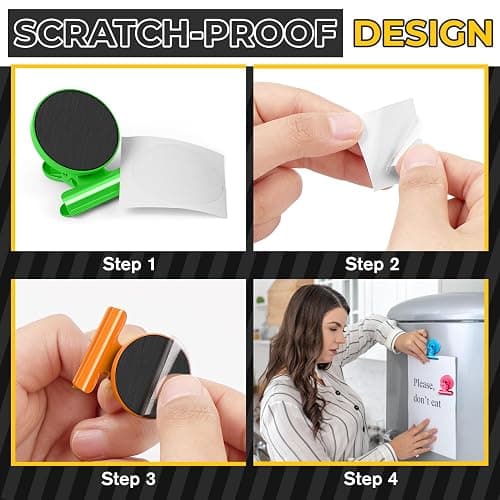 Junarter 40 Pack Magnetic Clips Heavy Duty, Colorful Magnet Clips for Fridge, Refrigerator Magnets, Strong Magnetic Clip, Scratch Free Magnets with Clip for Whiteboard, Refrigerator, Locker thumbnail 5