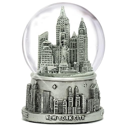 New York City Snow Globe NYC Souvenir 3.5 Inches Silver