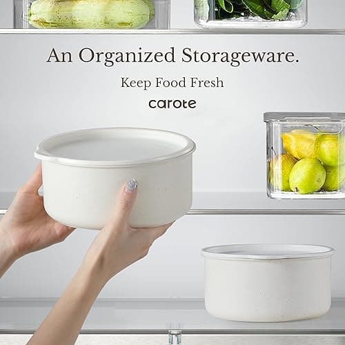 CAROTE Pots and Pans Set Non Stick, Cookware Sets, Kitchen Set, Oven/Fridge Safe, Space Saving Pots Set, Nonstick Cooking Set with Versatile Detachable Handle, Induction RV Set, Cream White - 11 pcs Granite Set - Cream White thumbnail 5