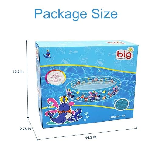 3 Rings Kiddie Pool for Toddler, 48”X12”，Kids Swimming Pool, Inflatable Baby Ball Pit Pool, Small Infant Pool (Blue) thumbnail 8