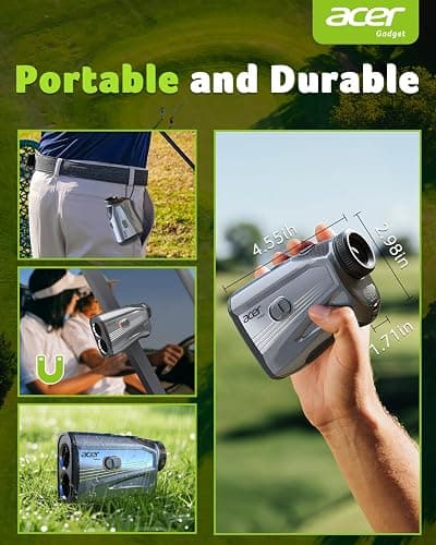 Acer Gadget Golf Rangefinder with Slope - 1200/1700Yards Laser Range Finder for Golfer, 6X Magnification Rangefinders Golf with Flag Pole Locking Vibration, Rechargeable Magnetic Gifts for Golfers thumbnail 6