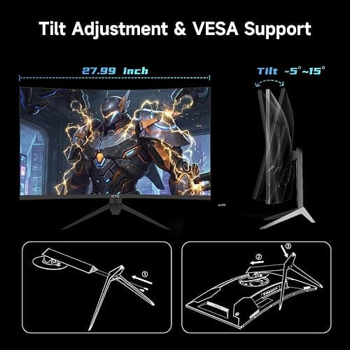 KTC 32 Inch 240Hz Curved Gaming Monitor, FHD 1500R HDR PC Monitor, H32S17F | Adaptive Sync, Ultra-Fast 1080P 1ms Monitor for Gamer, 3500:1 Contrast, HDMI 2.0 x 2, DisplayPort 1.4 & USB 2.0 thumbnail 8
