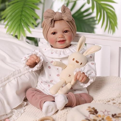 BABESIDE Reborn Babies Doll 17-Inch Sunny Realistic Lifelike Newborn with Softness Cloth Body Real Life Girls Open Eyes,White - Image 1