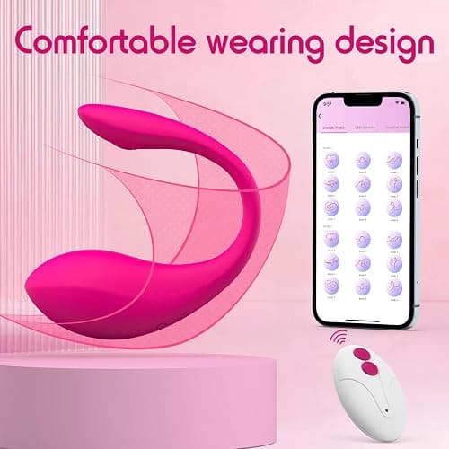 APP & Remote Control Wearable Vibrator, Women Sex Toys with 9 Vibration Modes, Female Sex Toys for Women Vibrater Soft and Quiet, Long Distance Mini Vibrator Bullet Anal G Spot Adult Couples Sex Toy thumbnail 4