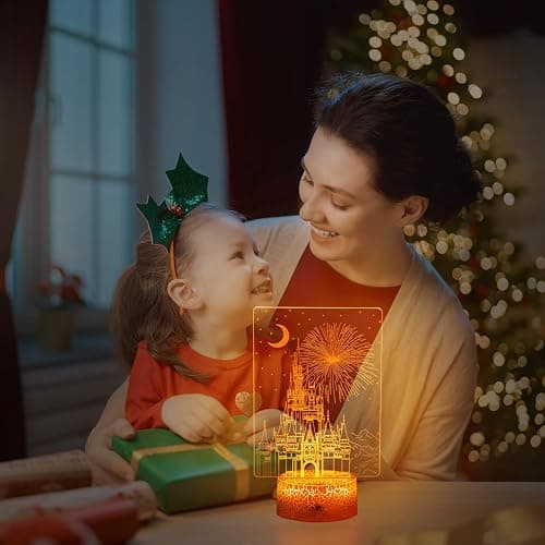 Uyeyuy Creative 3D Illusion lamp Castle Night Light with Remote & Smart Touch 7 Colors + 16 Colors Changing Dimmable Castle Kids Night Light 2-12 Year Old Boy or Girl Christmas Brithday Gifts thumbnail 2