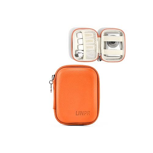 Linpr Digital Camera Case for CAMKORY, KODAK PIXPRO FZ45/FZ55, Canon IXUS 285 HS, Lecran, Small Travel Compact Camera Holder with Mesh Pocket for Accessories SD Card (Orange) - Image 1