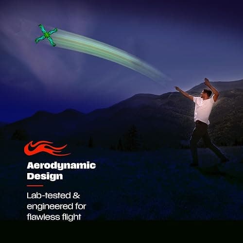 Boomerang for Kids & Adults - Boy Gifts 8-12 - Glow-in-the-Dark (Green) | 8 9 10 11 12 Year Old Boy Gift - Sports and Outdoor Toys for Kids 8-12 - Boys Birthday Gifts Ages 8-10 - Outside Fun Toy thumbnail 5